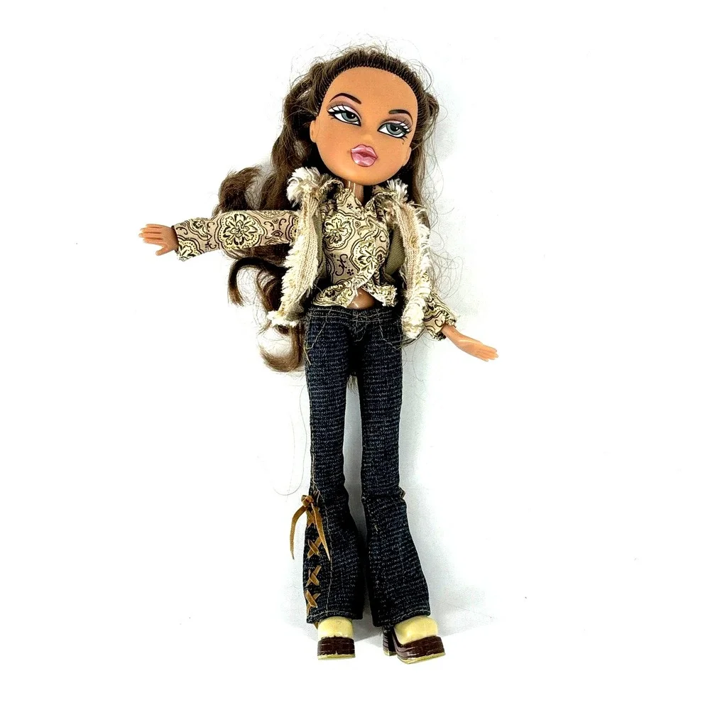 Bratz Style It Yasmin Doll First Edition Gold Denim Outfit + Brush & Top Vintage